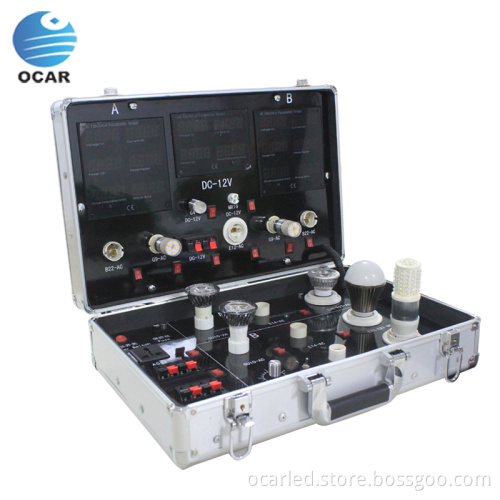 Portable Multi-function Aluminum LED Light Demo Case for E14 E27 GU10 MR16 LED Bulb Display